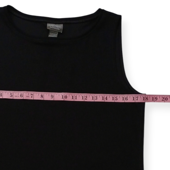 ADDITIONS BY CHICO'S WOMEN'S SLEEVELESS BLACK  TANK TOP. SIZE 2 - Picture 6 of 10